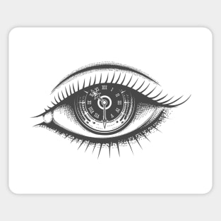 Hand Drawn Human Eye with Clock face Sticker